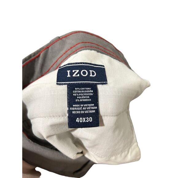 Izod Stretch Chino Straight Pants Gray Men's Size 40x30 - Picture 10 of 13